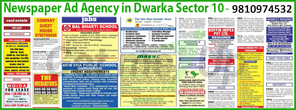 Newspaper Ad Agency in Dwarka Sector 10