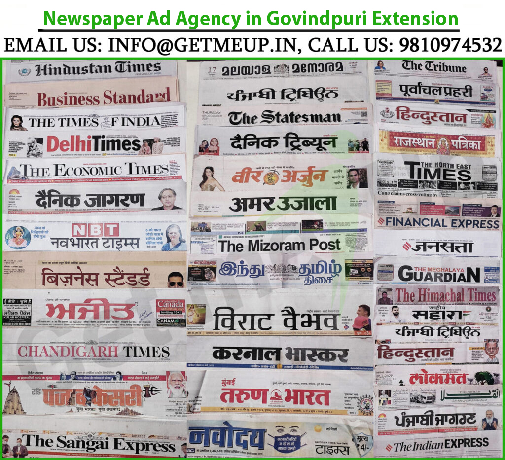 Newspaper Ad Agency in Govindpuri Extension