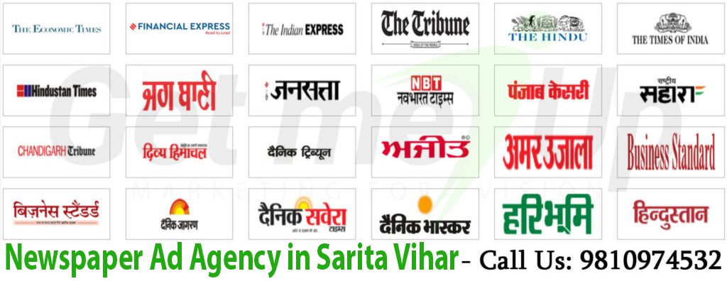 Newspaper Ad Agency in Sarita Vihar