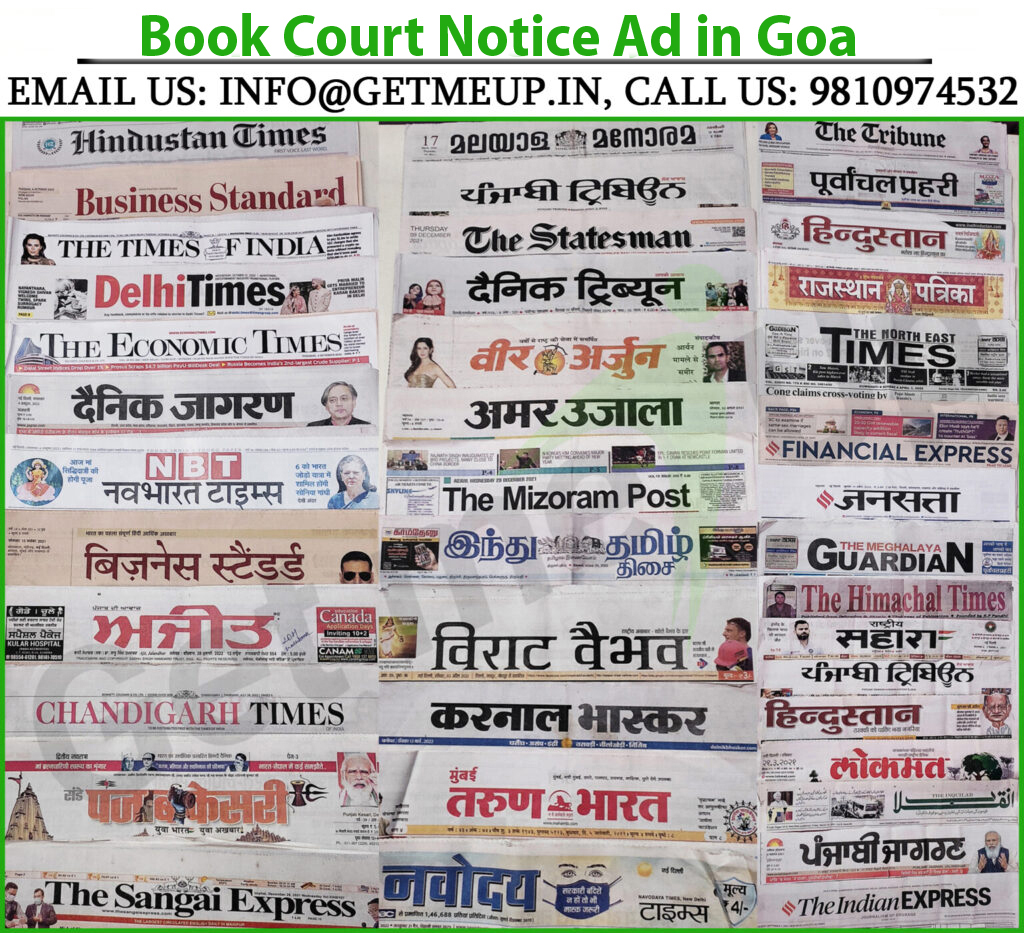 Book Court Notice Ad in Goa